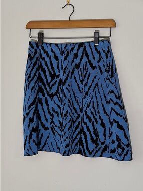Rebecca Minkoff “Gia Intarsia Skirt” — Azure Chevron colorway